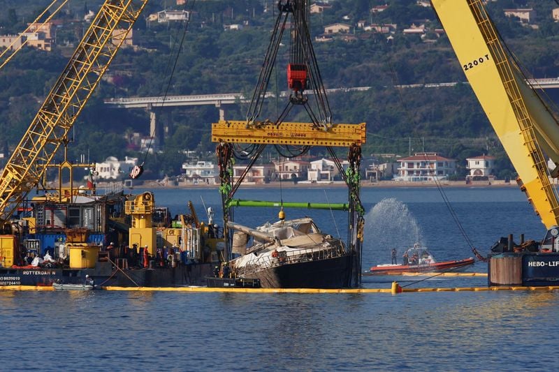 Image for Tech tycoon Lynch's superyacht Bayesian lifted from water off Sicily coast
