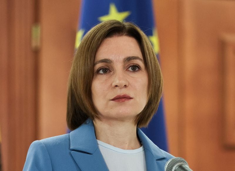 Image for Moldova's President Sandu says she would vote to join Romania