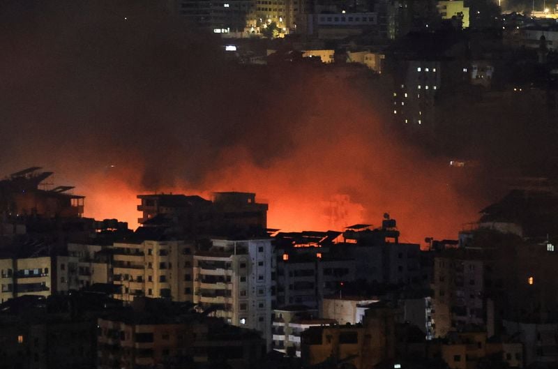 Image for Israeli airstrikes pound Beirut suburb, Hezbollah warns Israelis