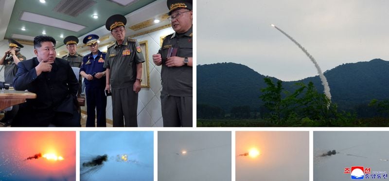 Image for North Korea leader Kim oversees firing of new air defence missiles, KCNA says