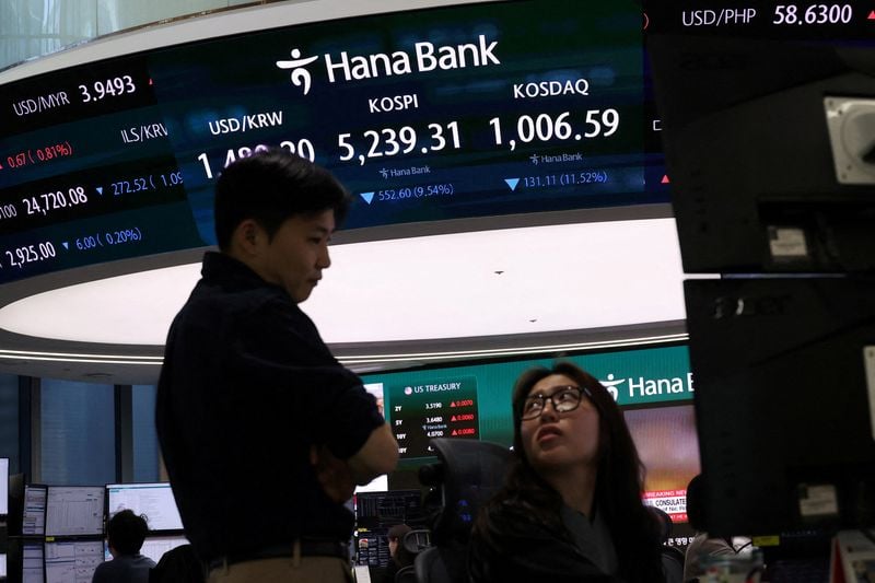 Image for Asian shares surge, led by KOSPI; Treasuries fall as war concerns ebb