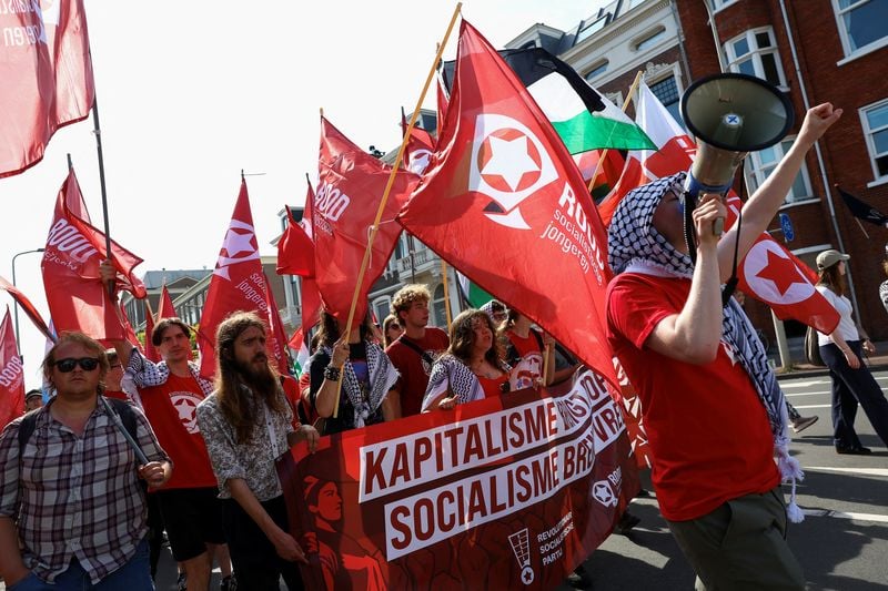 Image for Hague NATO summit protest shifts focus to Iran