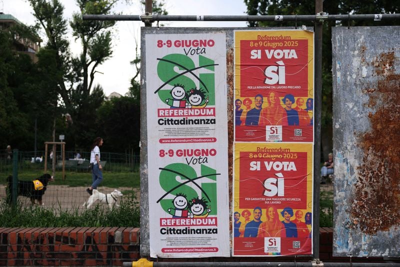 Image for Italians vote on easing citizenship requirements, reversing labour reform
