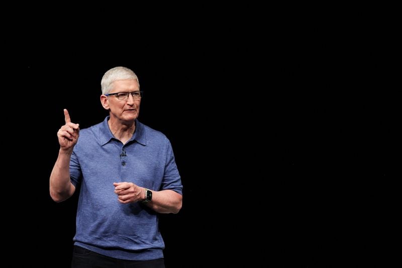Image for CEO Tim Cook says Apple ready to open its wallet to catch up in AI