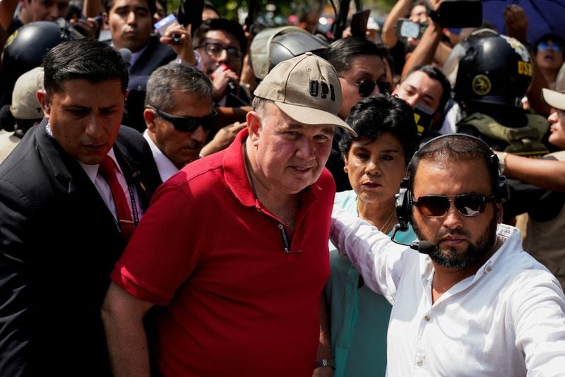 Image for Businessman Rafael Lopez Aliaga leads Peru's presidential vote with 23.4%, official count shows