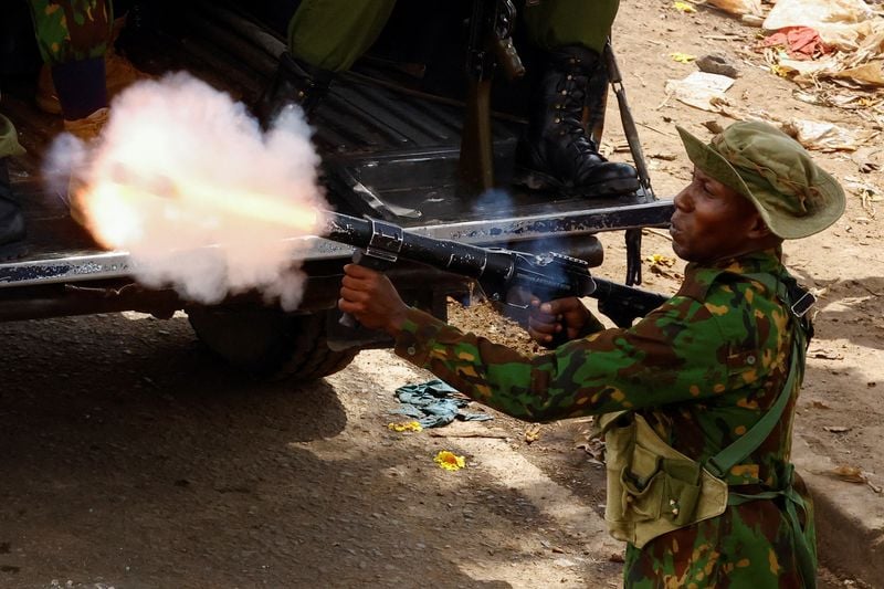Image for Kenya police open fire on charging crowd of protesters in Nairobi