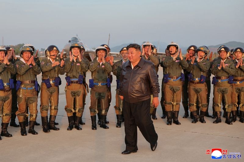 Image for North Korea's Kim Jong Un oversees air drills, calls for stepped-up war preparation