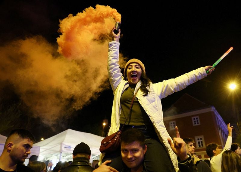 Image for Budapest turns into party zone after historic election that ends Orban era