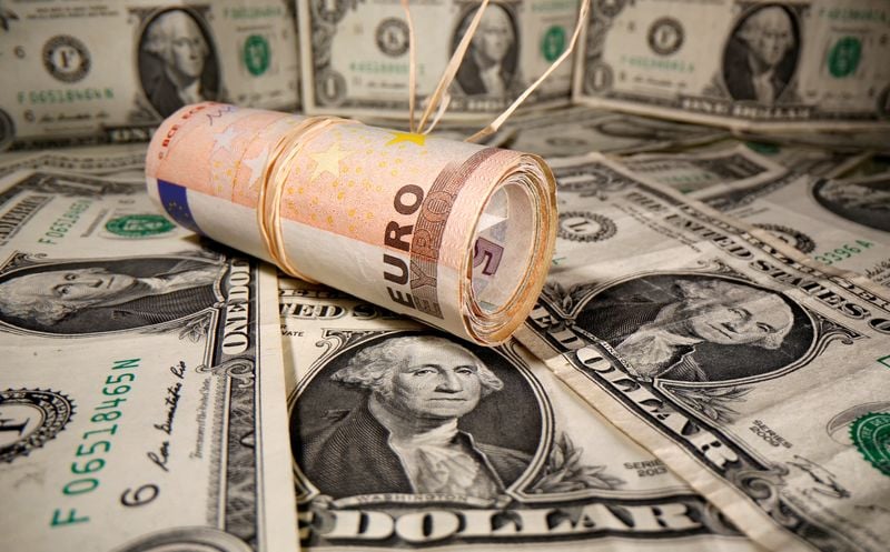 Image for Euro hits four-month peak; US dollar languishes on tariff-driven fears