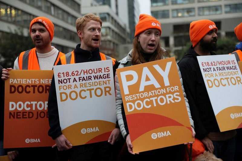 Image for England's resident doctors plan pre-Christmas strikes over pay