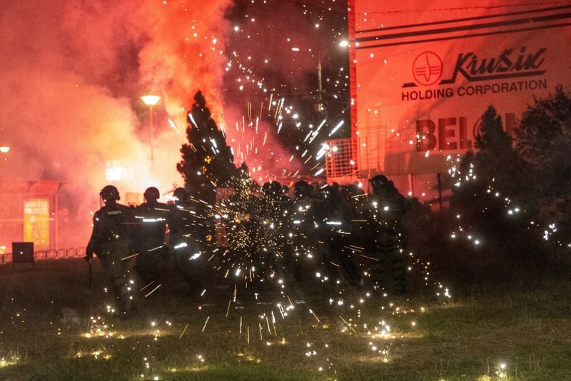 Image for Serbia's police uses teargas to disperse protesters