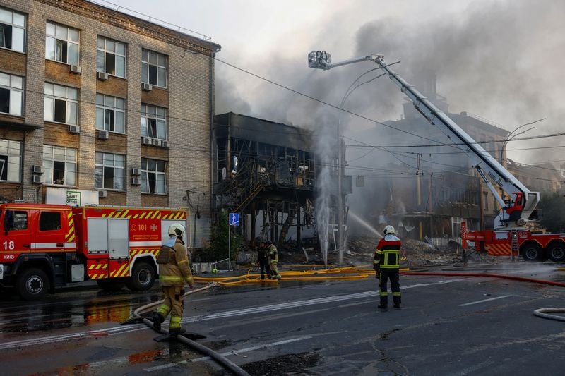 Image for Russia says its strike against Kyiv and other centres was a response to Ukrainian 'terrorist acts'