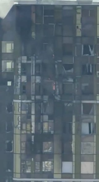 Image for Ukrainian drone hits apartment building in Russian city of Yekaterinburg, local official says