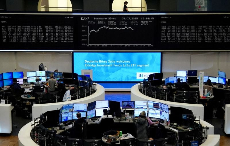 Image for European shares kick start the week flat amid US tariff fears