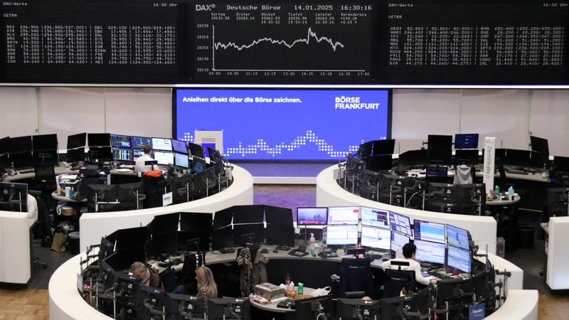 Image for Euro zone equity volatility jumps to seven-month high on tariff jitters