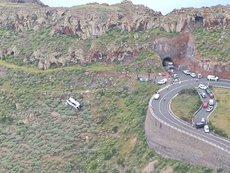 Image for One dead, 27 injured as bus carrying British tourists crashes in Spain's La Gomera