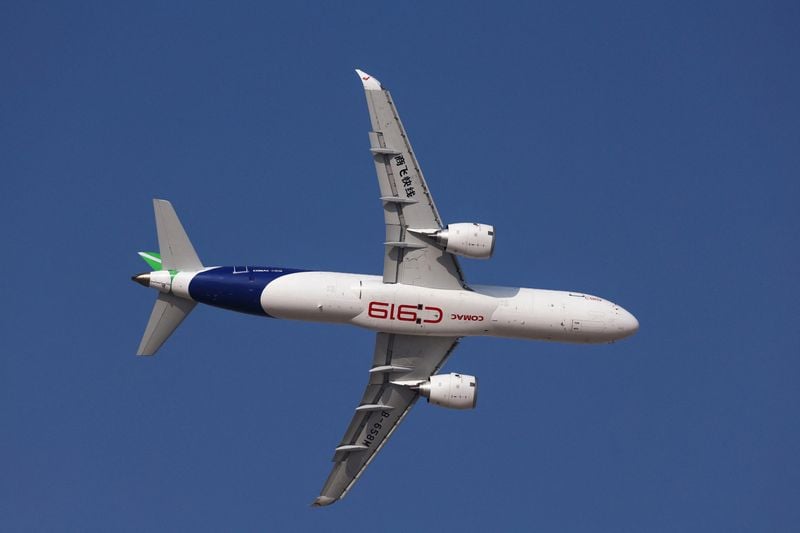 Image for China's C919 takes to Dubai skies in bid to win over Gulf buyers