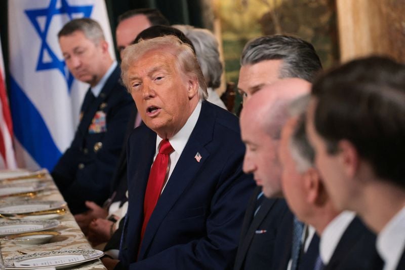 Image for Trump says Hamas must give up weapons or be 'blown away'