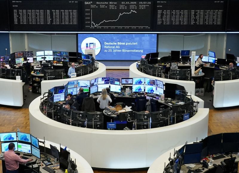 Image for European shares log worst day in over six months after Trump's tariffs materialize