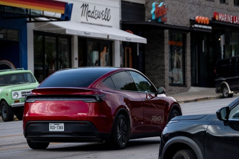 Image for Tesla shares soar after first robotaxi test rides hit the road in Austin, Texas