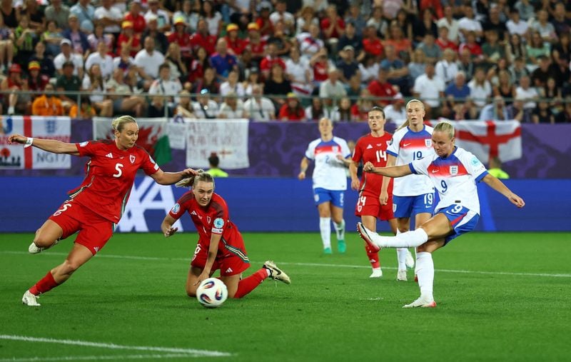 Image for Soccer-England rout neighbours Wales to cruise into Euro 2025 quarter-finals