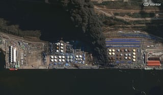 Image for Russia's Ust-Luga port damaged by Ukrainian drones, fire breaks out