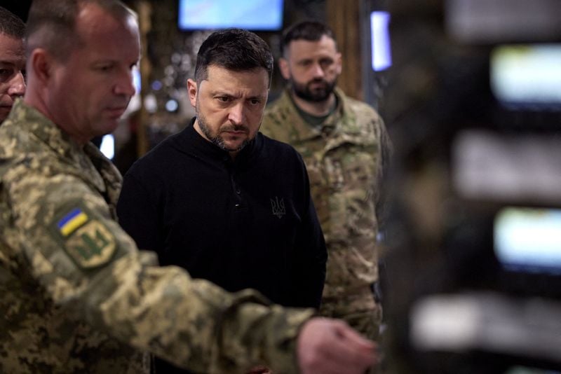 Image for Zelenskiy visits troops near Zaporizhzhia front as Russian pressure mounts