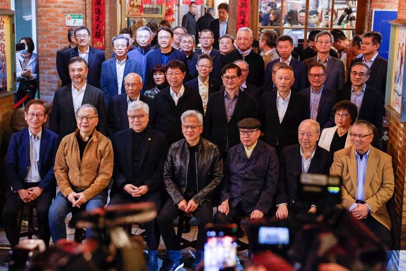 Image for 'People's dad' Jensen Huang praises, pushes Nvidia suppliers on mobbed Taiwan visit