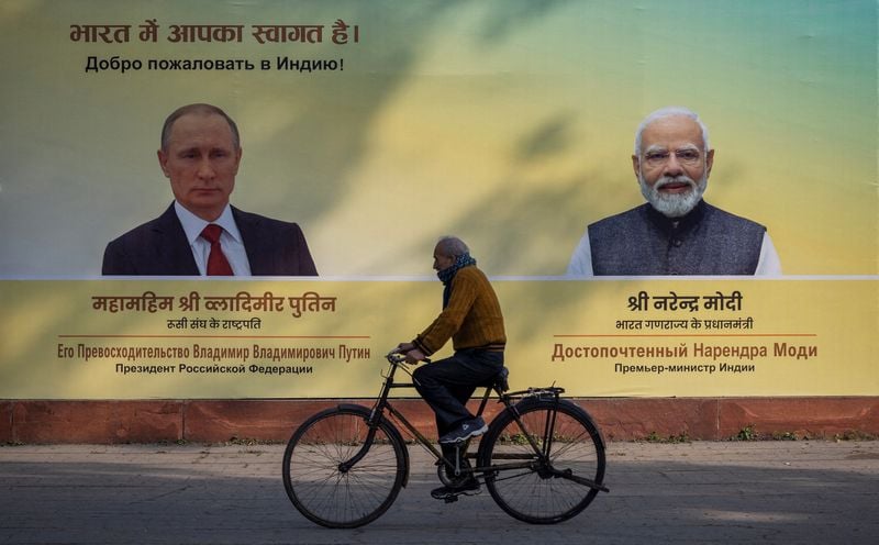 Image for Russia's Putin arrives in India for summit talks with PM Modi