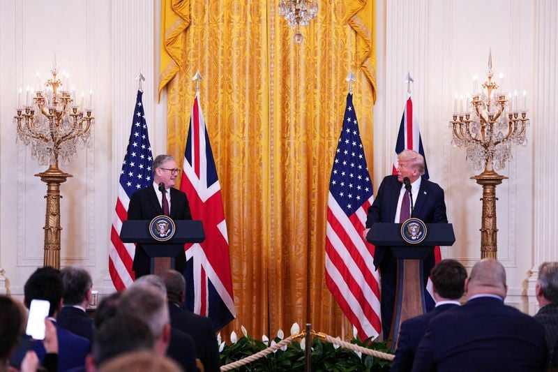 Image for US and Britain will have trade agreement, Trump says alongside Starmer