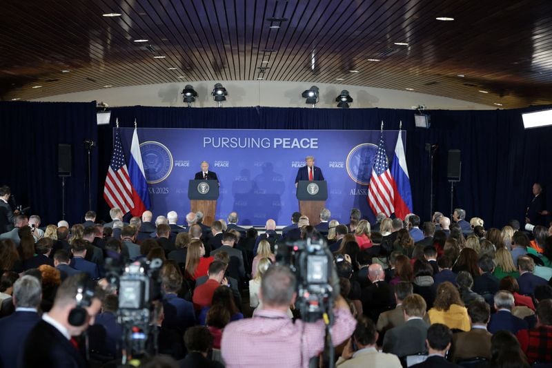 Image for Warm words contrast with cold reality of no deal at Trump-Putin summit