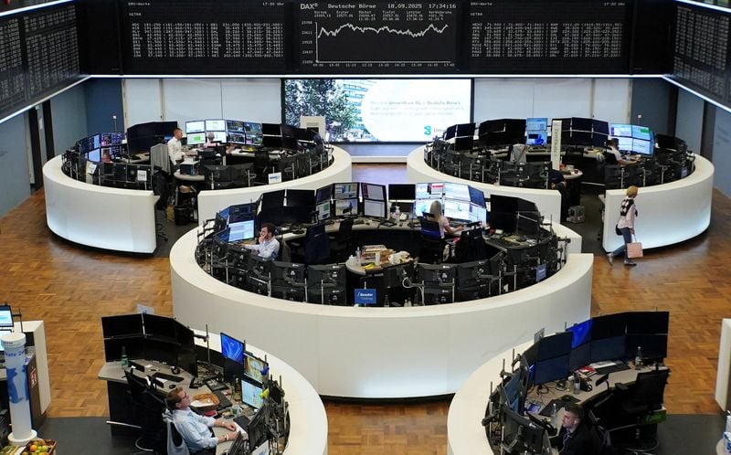 Image for Europe stocks slip; commodity, defence rallies offset by luxury losses