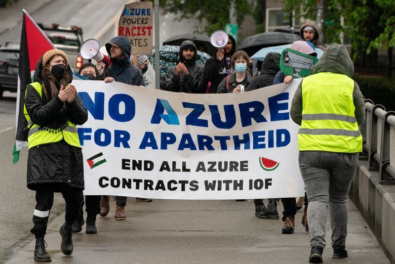 Image for Microsoft fires four workers for on-site protests over company's ties to Israel