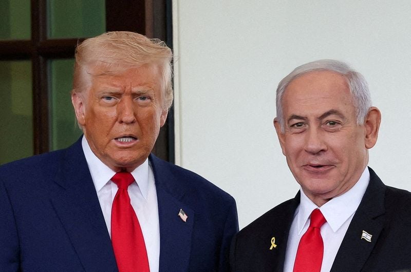 Image for Trump says it's difficult to deal with Hamas, talking about plans with Netanyahu