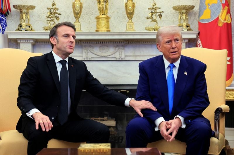 Image for Macron, Trump discuss tariffs, Middle East, Ukraine, French official says