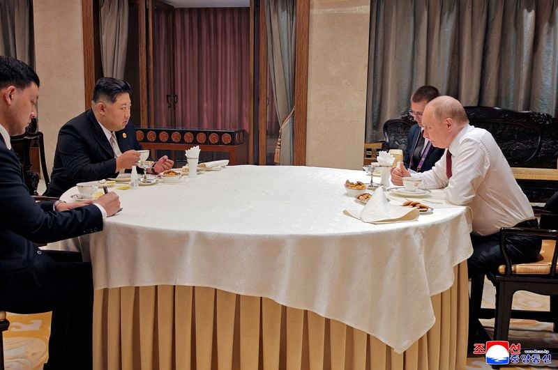 Image for North Korea wipes traces of Kim Jong Un after Beijing meeting with Putin