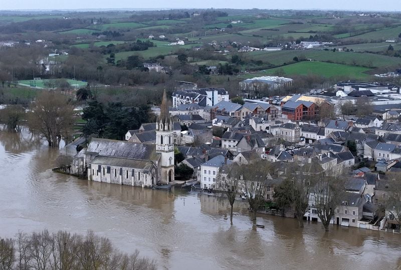 Image for Man swept away by river Loire as floods hit France