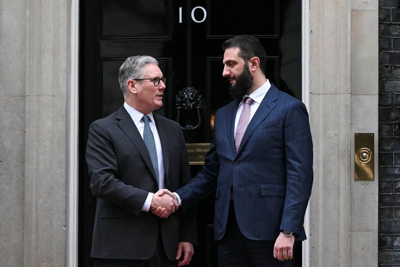 Image for UK PM Starmer raises migration, border security in talks with Syria's president