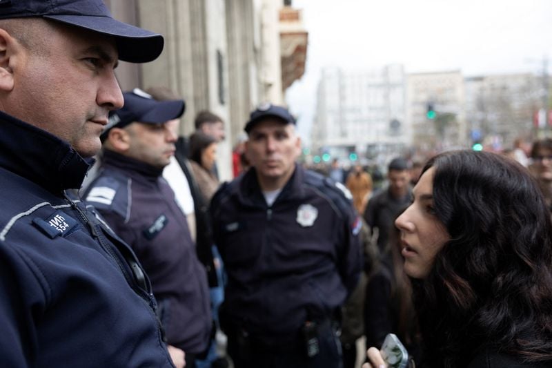Image for Serbian students, protesters clash with police in Belgrade