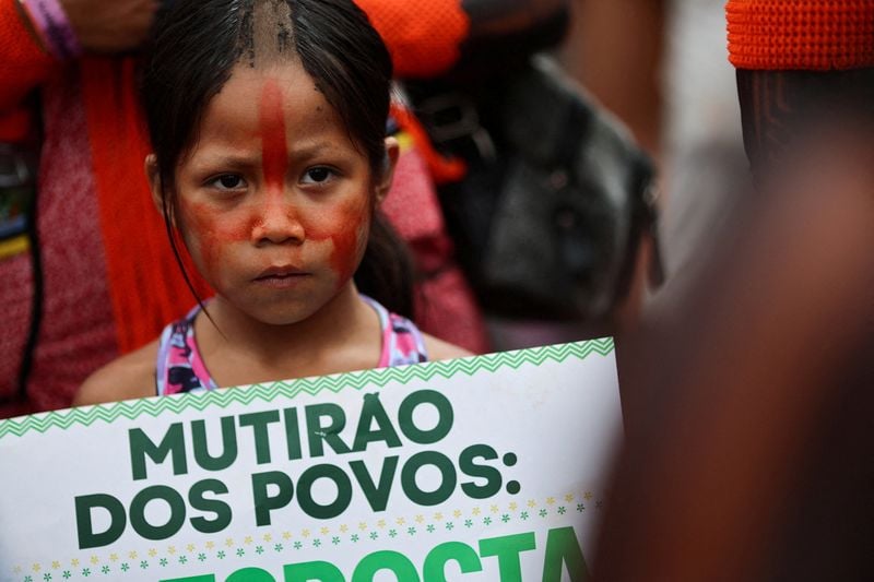 Image for Climate protesters swelter in Brazilian sun outside COP30 summit