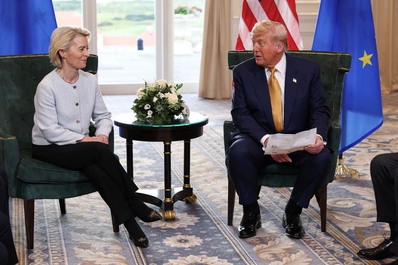 Image for Trump, EU's von der Leyen discuss plight of children in war