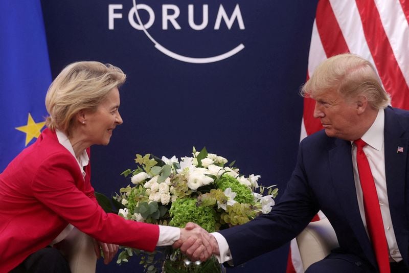 Image for EU's von der Leyen says will meet Trump on Sunday to discuss trade
