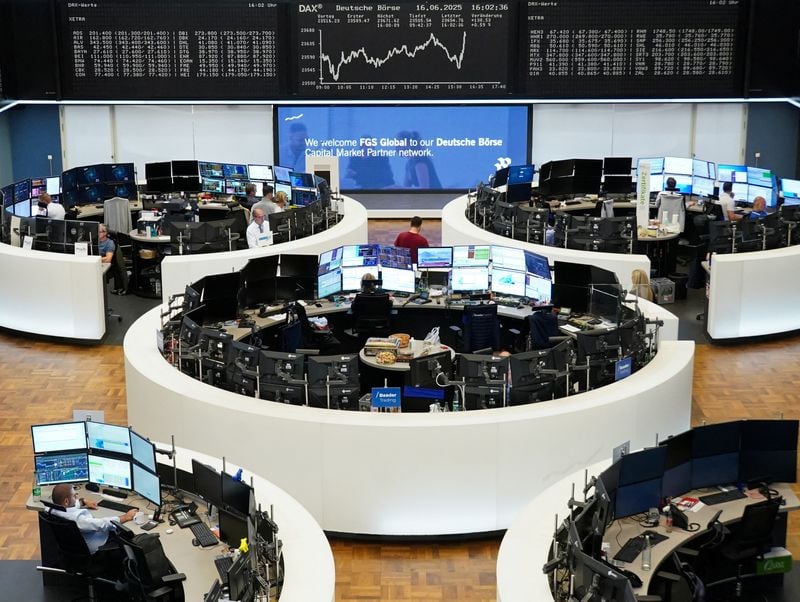 Image for European shares slide to near one-month low on Israel-Iran tensions