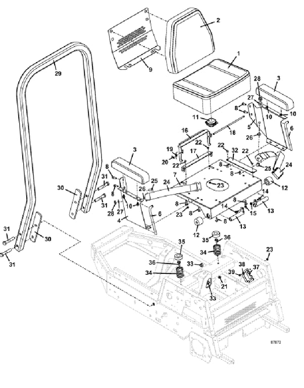 Seat and ROPS Assembly