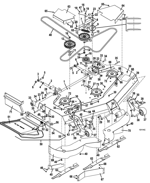 61 Inch deck assembly