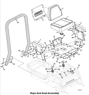 Seat and ROPS Assembly