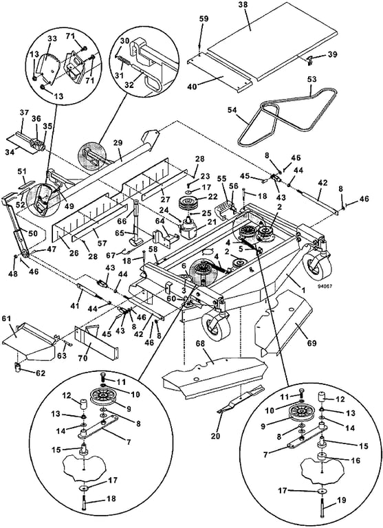 Deck Mower Assembly