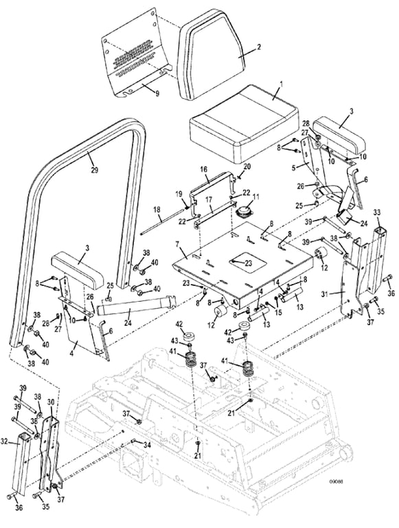 Seat and ROPS Assembly