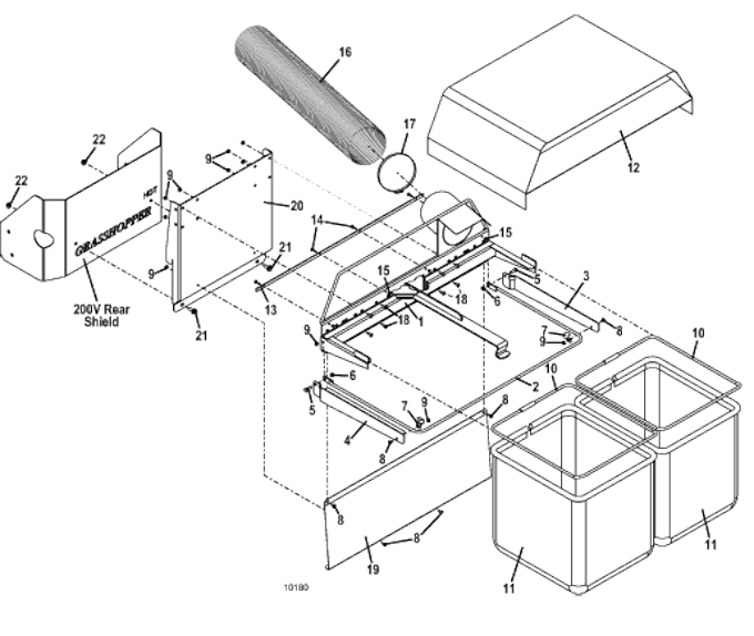 Model 8F M2 Catcher 503191 for 200V Series MidMount Tractors