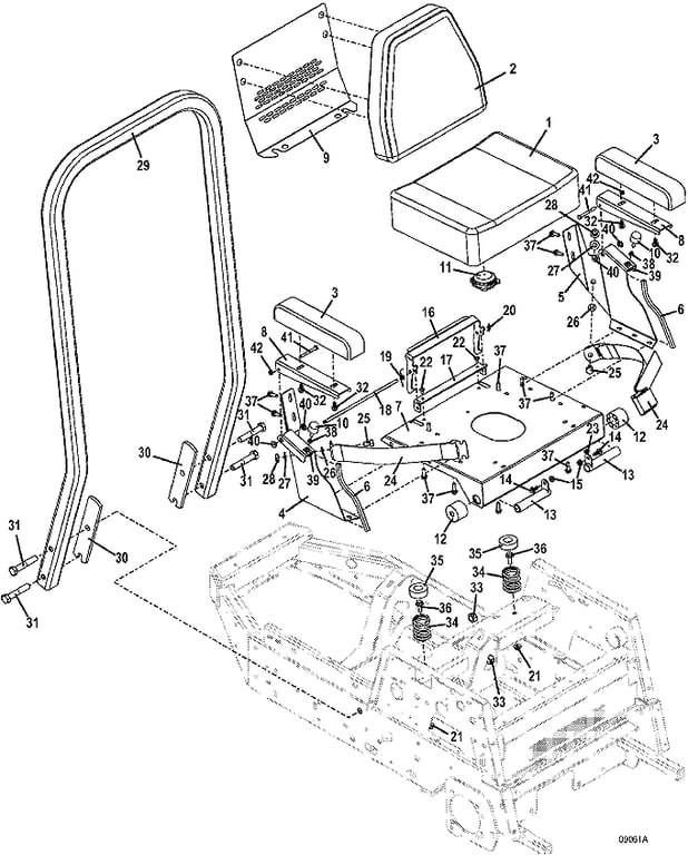 Seat and ROPS Assembly